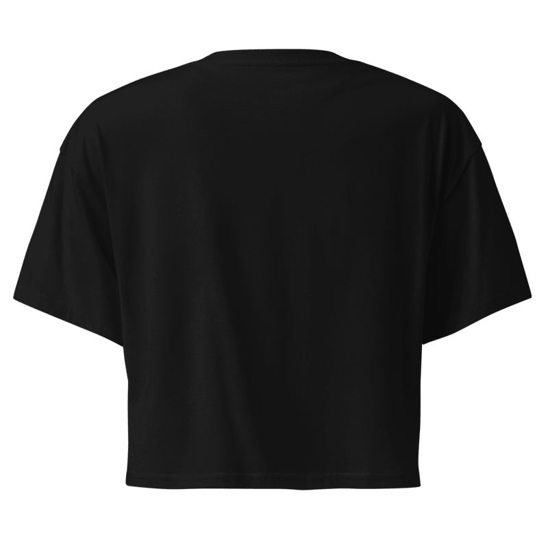 Winking Panda Heart Crop Top – Cute Black Graphic Tee