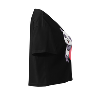 Winking Panda Heart Crop Top – Cute Black Graphic Tee