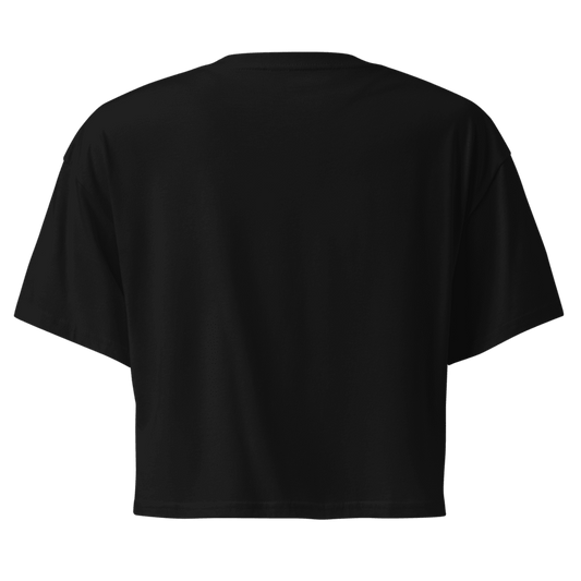 Winking Panda Heart Crop Top – Cute Black Graphic Tee