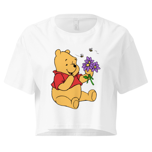 Winnie the Pooh Floral Crop Top– Cute Cartoon Graphic Crop Top