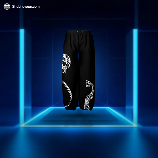 Venom Spine Baggy Pants – Skeletal Serpent Statement Wear
