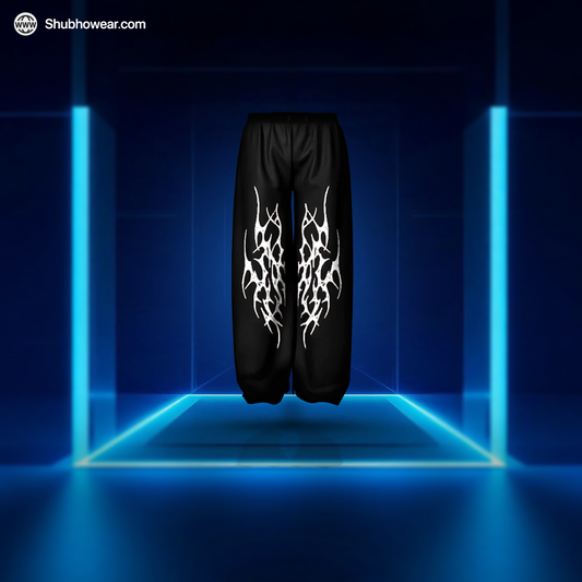 Void Flame Baggy Pants – Abstract Chaos Streetwear
