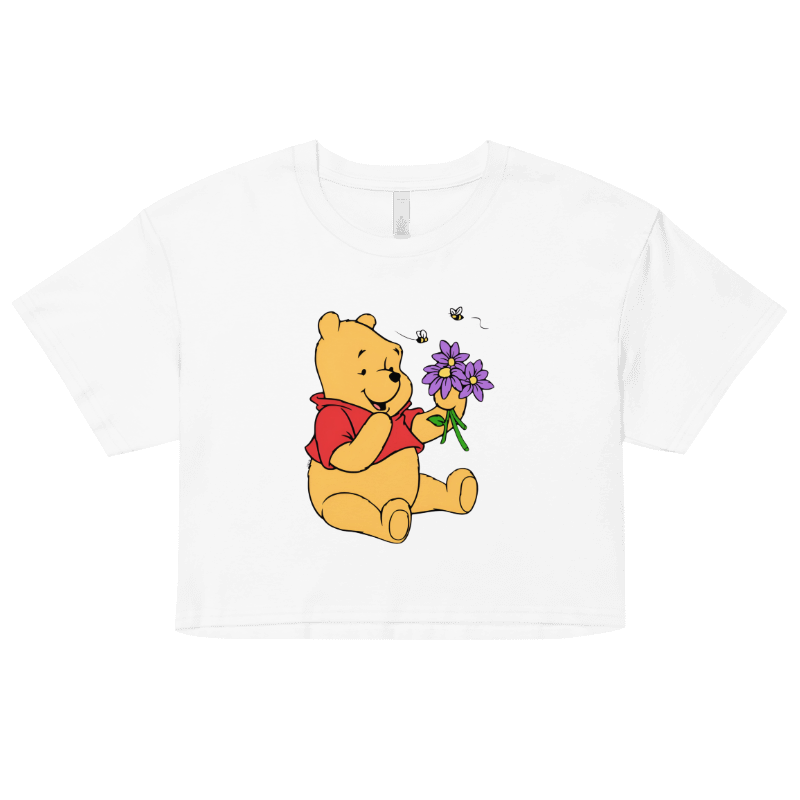 Winnie the Pooh Floral Crop Top– Cute Cartoon Graphic Crop Top