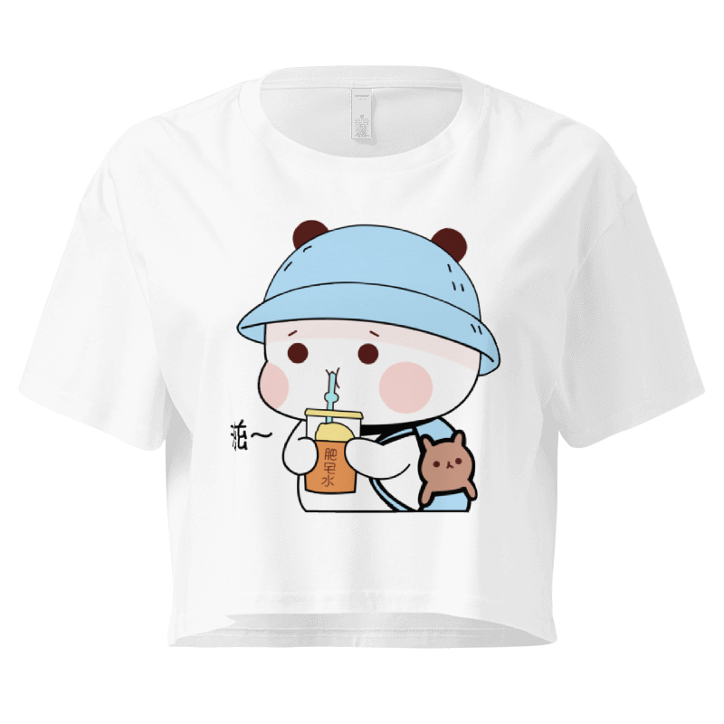 Kawaii Panda Kid Crop Top – Cute Anime-Style Cartoon Crop top
