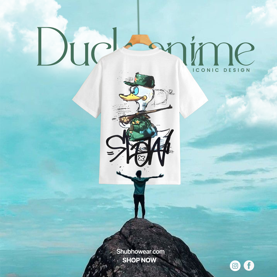 Duck anime printed design - Oversized T shirt
