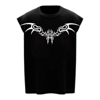 Men's Black Tribal Crest Gymvest – Chest Graphic Design