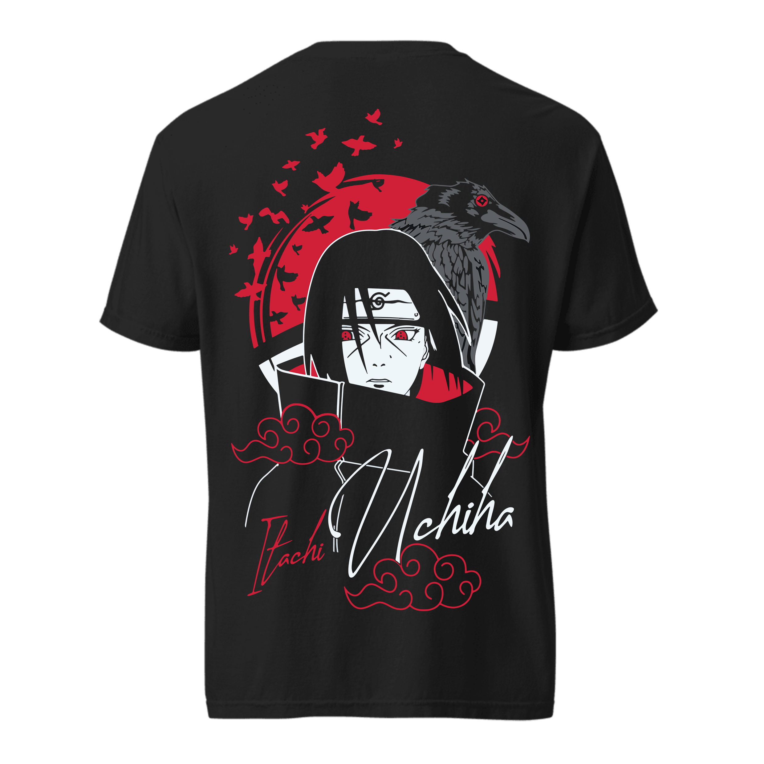 Itachi Uchiha T-Shirt – Akatsuki Crow Design | Naruto Anime Streetwear