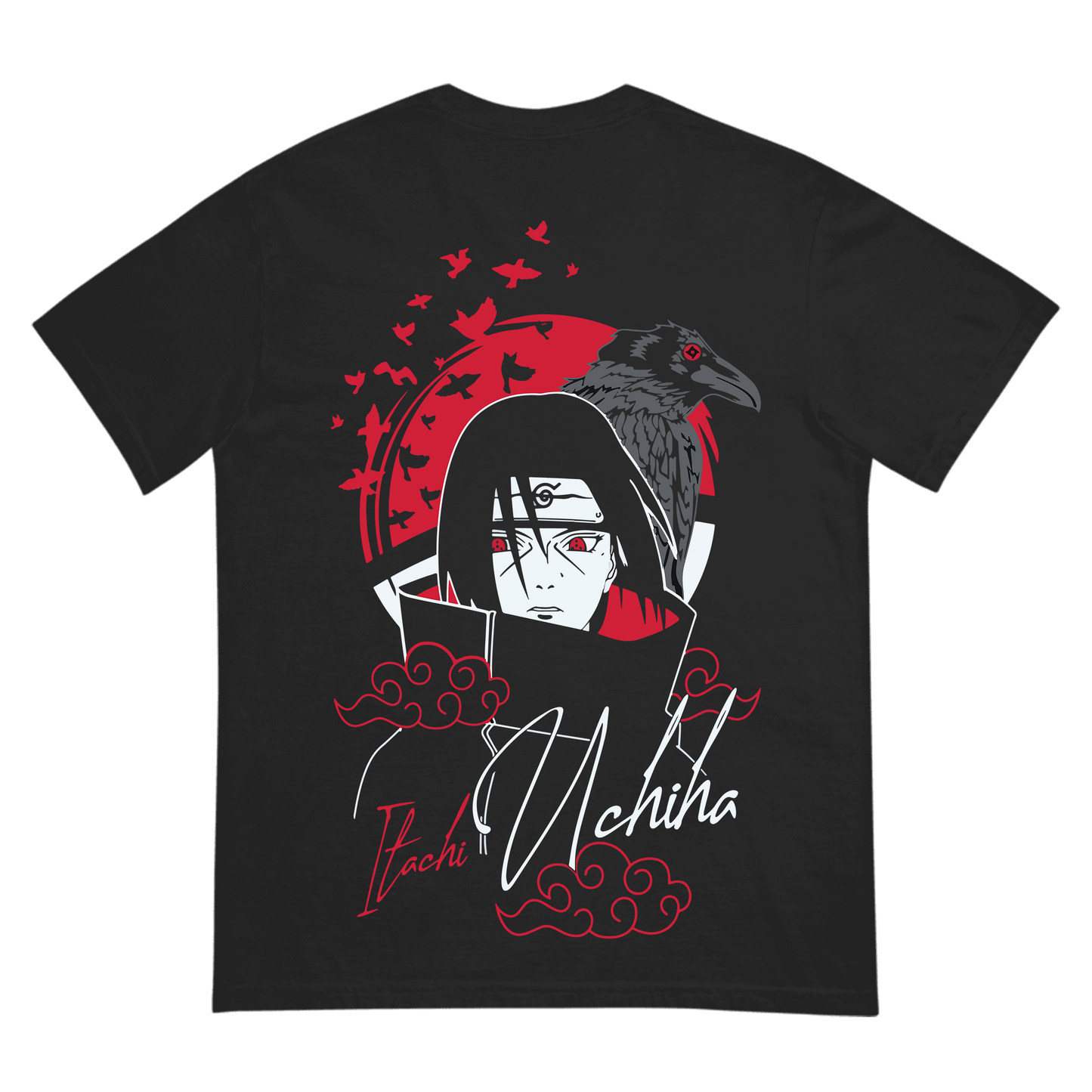 Itachi Uchiha T-Shirt – Akatsuki Crow Design | Naruto Anime Streetwear