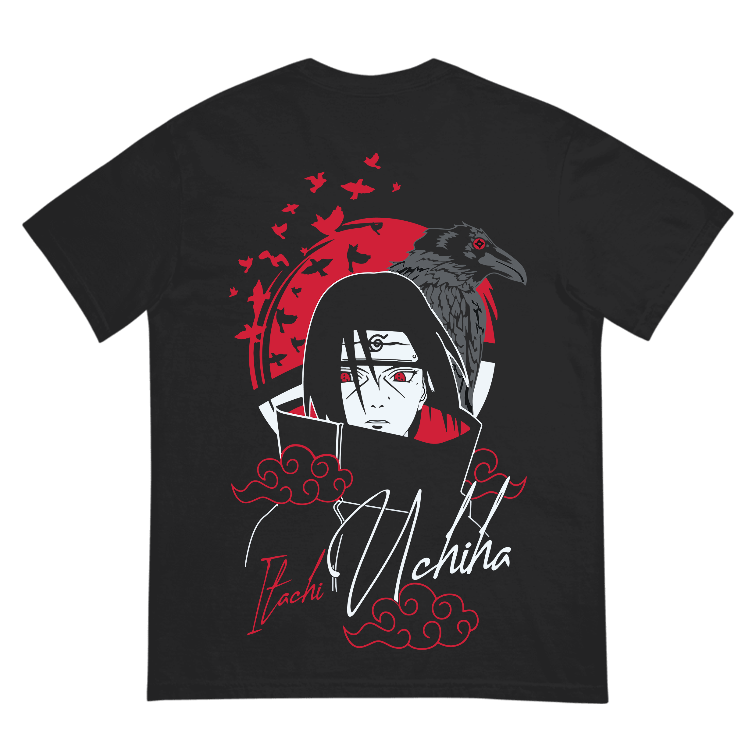 Itachi Uchiha T-Shirt – Akatsuki Crow Design | Naruto Anime Streetwear